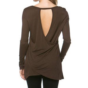 Brown Cross-Back Tee - Women